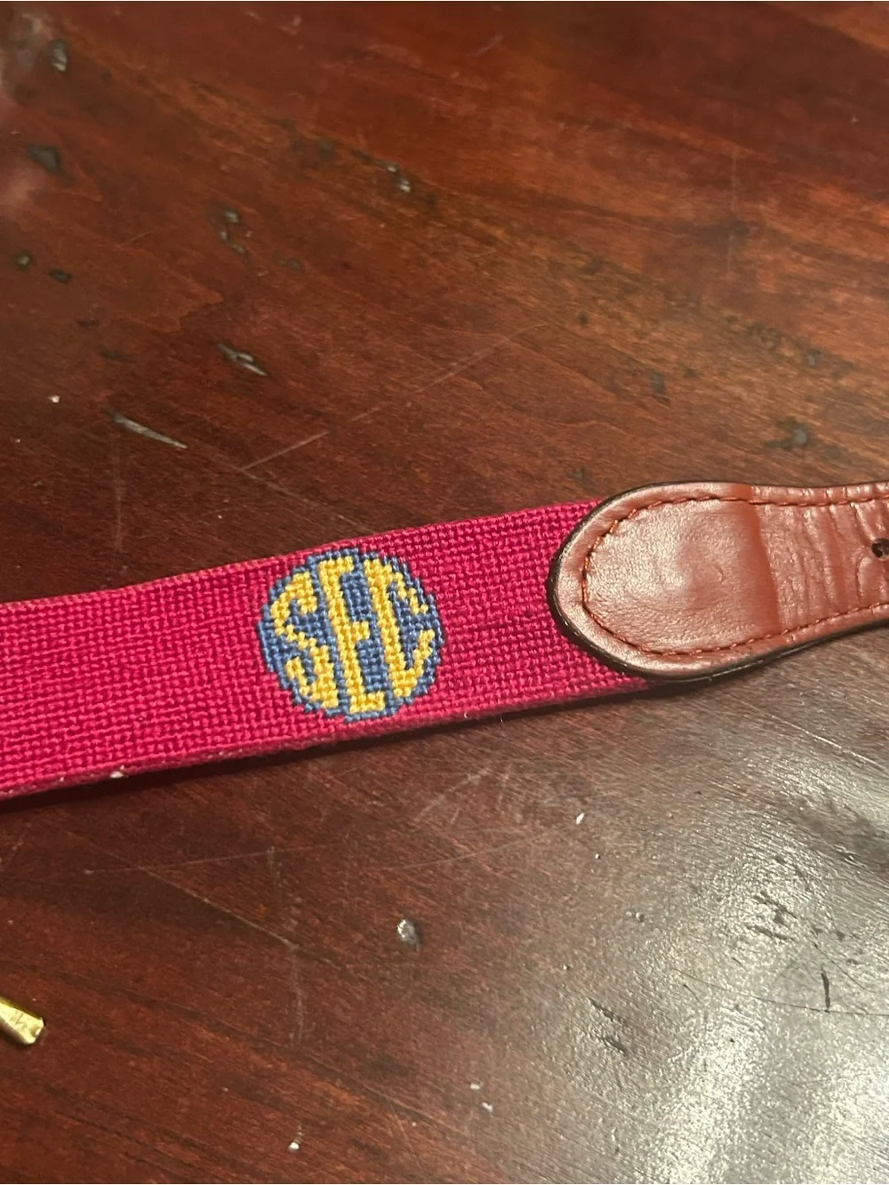 Smathers & Branson Men's SEC A&M Needlepoint Belt 34